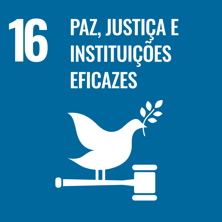 Logo ODS Paz, Justiça e Instituições Eficazes